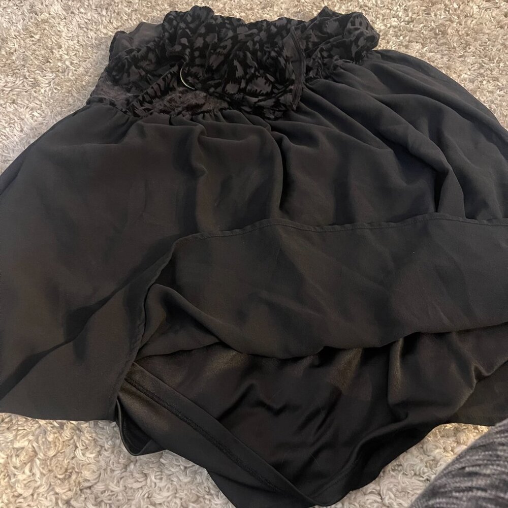 Forever 21+ 2X Black Sheer Velvet Floral Fit & Flare Dress - Picture 8 of 10
